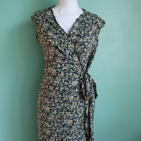 Kara Line Dresses & Skirts - Lightweight Abstract Floral Wrap Dress